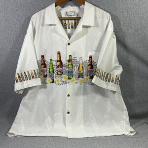 Pacific Legend Shirt Beer Bottles Tropical Hawaiian Hawaii Made Button Up-XXXL